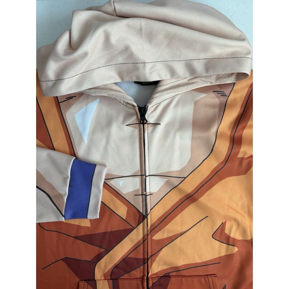 DYKHMILY‎ Men's Medium Dragon Ball Z Goku Lined Full Zip Hooded Sweatshirt